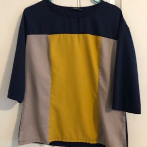Color block blouse shien